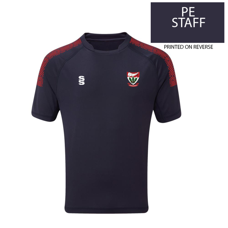 RIDGEWAY ACADEMY PE STAFF - DUAL T-SHIRT WITH RED TRIM